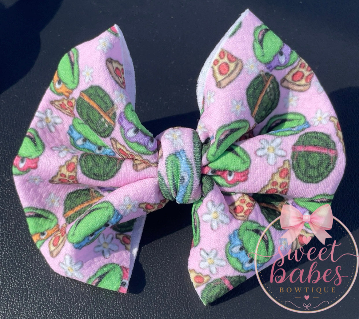 Pink Turtle Bow