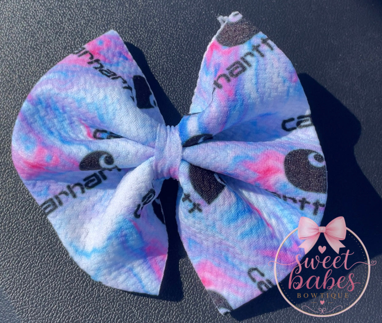Tie Dye Blue collar bow