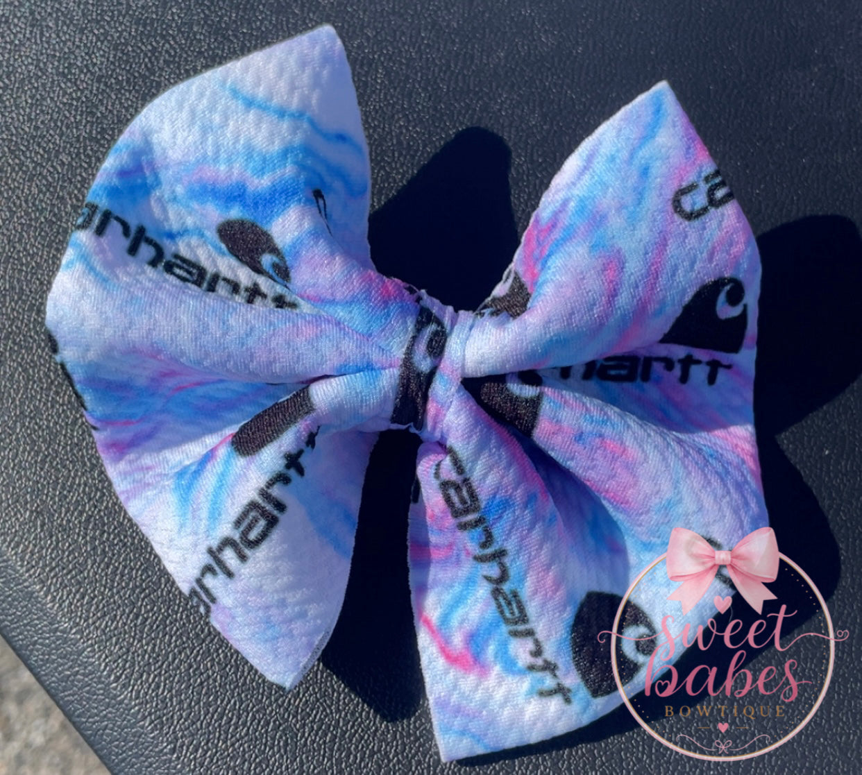 Tie Dye Blue collar bow